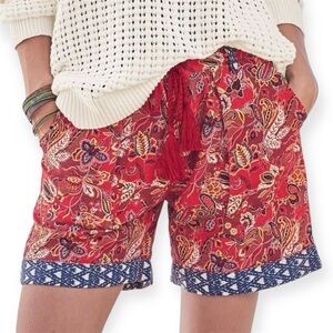 Sundance Kalini Paisley Print Linen Blend Shorts Women’s Size Large